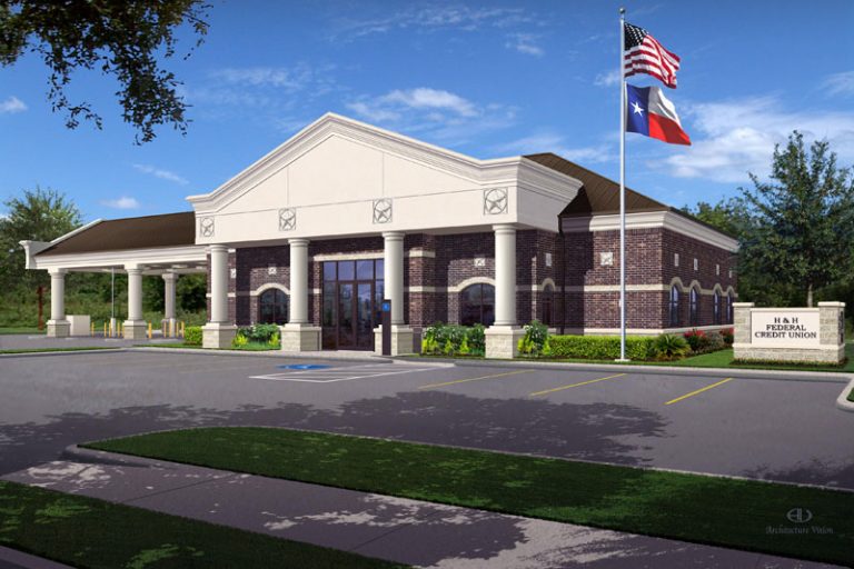 Design Build Projects: H&H Federal Credit Union Exterior Rendering